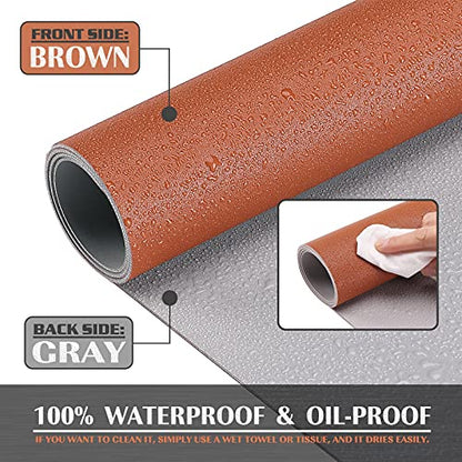 K KNODEL Large Office Leather Desk Mat, Mouse and Keyboard Pad, Computer and Laptop Mat, Desktop Protector and Cover, Writing Pad and Blotter (31.5"x15.7", Brown) - color: Brown, size: 31.5" x 15.7"