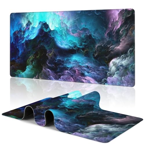 Galaxy Large Mouse Pad Dazzling Galaxy Desk Mat for Desktop, Large Gaming Mouse Pad, XXL Desk Pad Mat Non-Slip Rubber Base, Big Extended Desk Protector for Home Office, 31.5”x15.8 - color: Galaxy-a