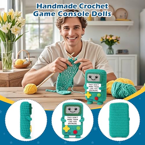 Busy Gaming Life Funny Gamer Gifts for Men, Happy Birthday Gift for Dad Boy Friend Uncle Brother, for Women Men, Birthday Decorations, Positive Handmade Crochet Gifts for Gamer - style: Anymore