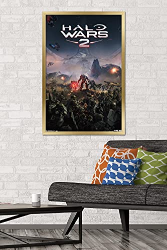 Trends International Halo: Halo Wars 2 - Key Art Wall Poster, 22.375" x 34", Gold Framed Version - color: Gold Framed Version, size: 34"L x 22.4"W