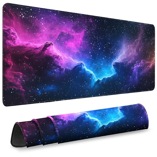 Gaming Desk Mat with Silky Smooth Surface & Exquisite Patterns,31.5x11.8 Inches Large-Sized Mouse Pad, Perfect for Extended Gaming,Work,and Home Office Decor (Starry Sky 5) - color: Starry Sky 5