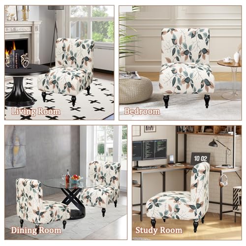 FUANGUI Armless Accent Chair Cover Slipcover, Stretch Spandex Chair Covers for Living Room Removable Washable for Armless Chair Furniture Protector - color: A5, size: 1pcs