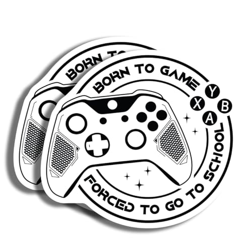 Born to Game Sticker - Forced to Go to School Sticker - Gamer Sticker - Fun Gaming Sticker - Video Game Sticker - School Sticker - Notebook - 5" Vinyl Sticker - Durable Design for AAS1228