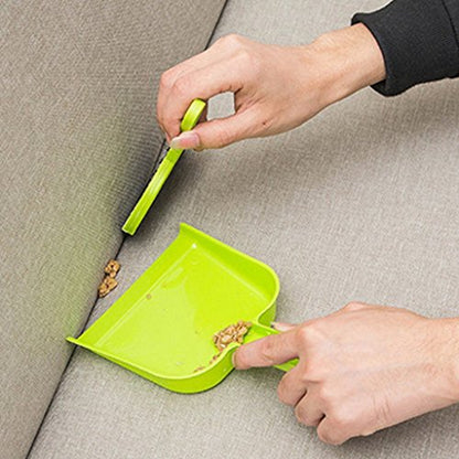 Pet Cage Broom Brush Dustpan Set - Small Cat Litter Sweeper for Pet Cage Clean and Car Keyboard Brush (Green) - color: Green