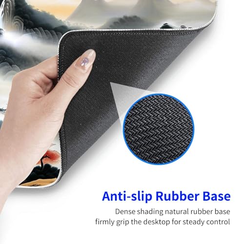 Large Gaming Mouse pad,Chinese Sun Mountain Tower Garden Fashion Anti Slip Rubber Base Mouse pad, Suitable for Computer, Laptop, Office Desk Accessories - color: Chinese Sun Mountain Tower Garden Fashion