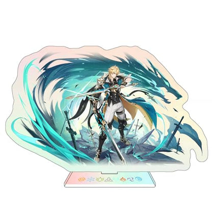 Rainteam Characters Acrylic Stand Figure,Colorful and Exquisite Character Design for Game Fans' Collection (Varka) - color: Varka