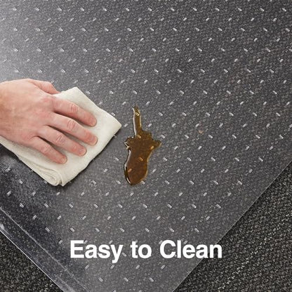 Staples Office Chair Mat, Clear Floor Mats with Lip, Low-Pile Carpets, Extended Under-Desk Coverage, 48 x 36 Inch, Smooth Glide - size: 36" x 48", style: Low-Pile
