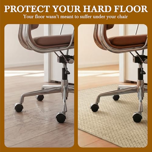 Aothia Textilene Chair Mat for Hardwood Floors - Heavy Duty Non-Slip Desk Floor Protector, Durable PVC & Polyester Blend, Easy to Clean, Ideal for Home Office (36"x47", Beige) - color: Beige