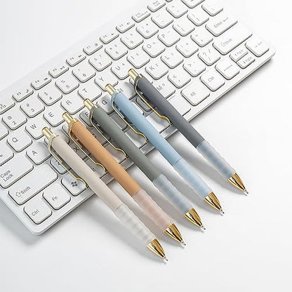 Linbsunne Ballpoint Pens Black Medium Point 1mm with Super Soft Grip Ball Point Pen for Men Women Retractable(gold-6x2 pcs) - color: gold-6x2 pcs