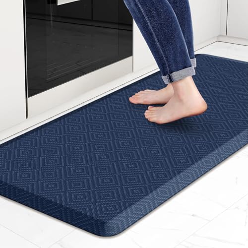 Mattitude Kitchen Mat Cushioned Anti-Fatigue Floor Mat Water Resistant Non-Slip Mats and Rugs Standing and Comfort Desk Mats for House Sink Office Laundry (Blue, 17.3"x39") - color: Blue, size: 39"L x 17.3"W x 0.5"Th
