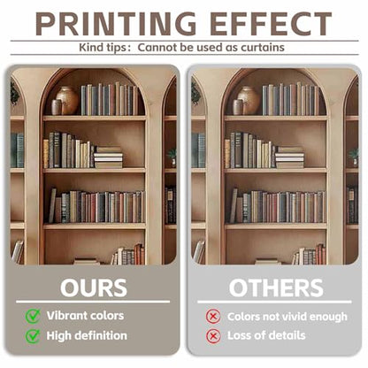 7x5ft Fabric Arched Bookshelf Backdrop School Library Books Modern Office Plants Video Conference Photography Background Indoor Decorations Photo Banner Props - size: 7'x5'