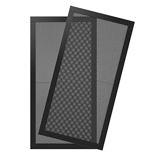 MoKo 120 x 240mm Dust Filter for Computer Cooler Fan, [2 Pack] Magnetic Frame PC Fan Dust Mesh PC Cooler Filter Dustproof PVC Cover Computer Fan Grills - Black - color: Black, size: 2 x 120*240mm-1mm hole