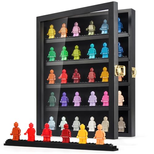 TJ.MOREE Minifigure Display Case for Collectibles, Mini Figure Display Case Wall Mount, 11 x 13.4 inches Black - color: Black-5-tier