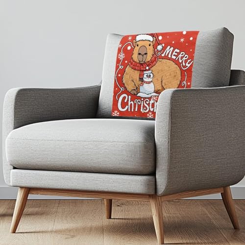 Capybara Recliner Headrest Protector Christmas Home Decorations Couch Headrest Covers Wrinkle Resistant Covers for Living Room 2 Pcs - color: Capybara Christmas