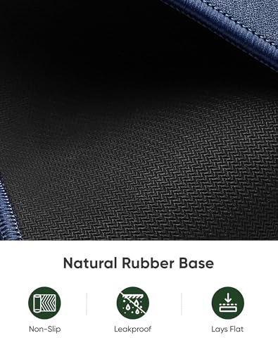 ALOANES Dark Blue Waterproof Desk Mat, Large Mouse Pad with Extended Mouse Mat, with Anti Slip Base, Stitched Edge, Grain Jacquard Surface, Perfect for Gamer Office & Home, 3XL(35.43"x15.74"x0.12") - color: 01- Pro Dark Blue, size: 3XL(35.4" x 15.7")