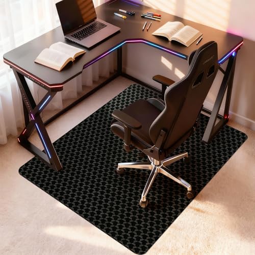 Vicwe Office Chair Mat for Carpet, 60"x46" Anti-Slip Waterproof Floor Protector Desk Chair Mat for Rolling Chairs, Heavy Duty Chair Mat with Studs,Easy Glide Floor Mat for Home,Gaming - color: Black, size: 60" x 46" (for low-pile carpet)