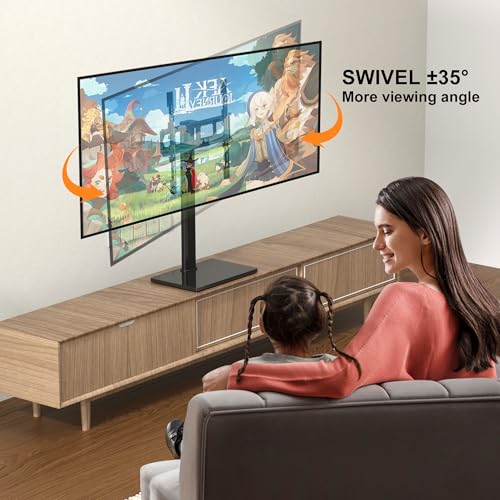 XINLEI Universal Swivel TV Stand Base Table Top TV Stand for 23-70 Inch TVs 70 Degree Swivel, 6 Height Adjustable Tall Monitor Mount Stand, Max VESA 400x400mm,Holds up to 88lbs TS206 - style: H-Shape 400x400mm Vesa