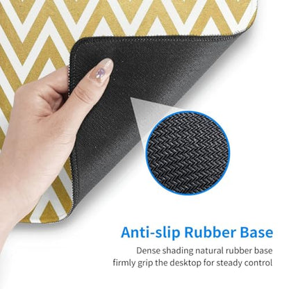 Golden Geometric Diagram Mouse Pad Large Gaming Mousepad Non-Slip Rubber Base Keyboard Mouse Mat for Laptop Keyboard Desktop 31.5 x 11.8 inch - color: Golden Geometric Diagram
