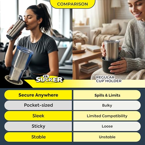 Lil Sucker Suction Cup Holder – Universal Drink Holder for Paddle Board, Kayak, ATV & Boat – Clip-On Coffee Anti-Spill - Outdoors Pack of 2 - color: Outdoors