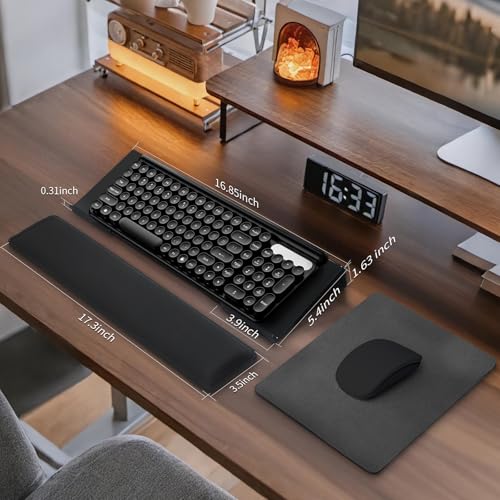 Computer Keyboard Wrist Rest Bracket, Memory Foam Keyboard Wrist Rest Set, Non-Slip Silicone Base, pergonomic and Convenient Typing, ain Relief,Suitable for Office, Work, Gaming (Black)