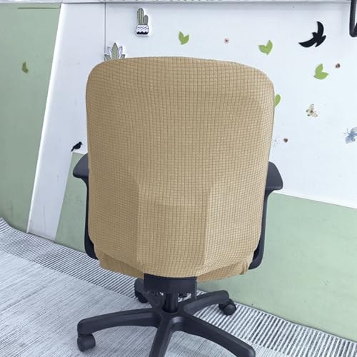 HAPPYDOG 4 Pcs Office Chair Covers Set Stretchable Protective Rotating Computer Chair Seat Covers with Armrest Covers (Camel) - color: Camel