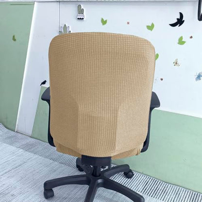 HAPPYDOG 4 Pcs Office Chair Covers Set Stretchable Protective Rotating Computer Chair Seat Covers with Armrest Covers (Camel) - color: Camel