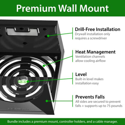 TotalMount – Wall Mount for Xbox Series X – Prevents Your Xbox from Falling by Securing Each Side (Large Bundle: Wall Mount and 3 Controller Holders) - size: Large Bundle: Wall Mount and 3 Controller Holders