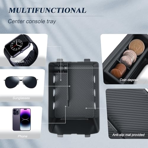 BIBIBO 3Packs for 2026 Hyundai Palisade Center Console Organizer 2026 Hyundai Palisade Calligraphy Console Tray 2026 Palisade Console Insert Tray 2026 Palisade (ONLY FIT Palisade Calligraphy) - color: Black-(Double layer+Insert shelf)
