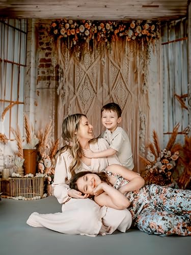 Kate 10x10ft/3x3m Boho Backdrop Floral Brick Wall Mother's Day Interior Decoration Digital Printed Cloth Background Photo Studio Props - size: 10x10ft
