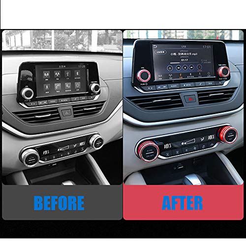 XITER Center Console Knobs AC Air Conditioning Button Audio Function Rear Mirror Knob Switch Cover Trim Compatible with Nissan Altima 2019 2020 2021-2025/Rogue 2021 2022 2023 2024 2025 2026(Black) - color: BLACK