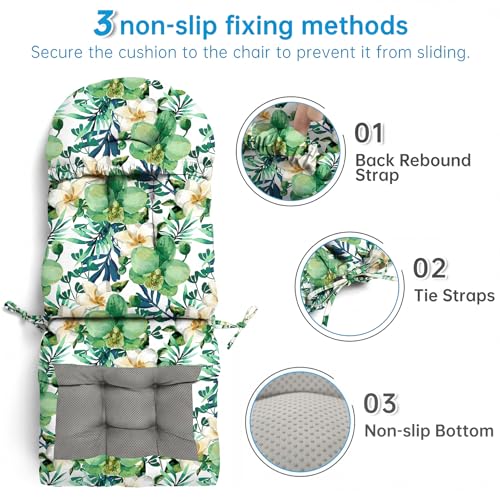 Custom Printing Rocking Chair Cushions Set - Non-Slip Adirondack Chair Cushions with Ties Indoor/Outdoor Rocking Chair Pad for Living Room, Bedroom, Balcony, Office - color: Custom Printing