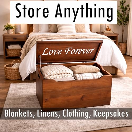 Personalized Engraved Walnut Wooden Storage Chest - Fully Assembled - color: Walnut-Engraved