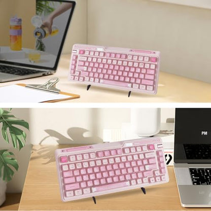 CRASPIRE Acrylic Keyboard Display Stand 1-Tier Portable Keyboard Display Shelf Black Display Keyboard Holder Removable Keyboard Storage Holder for Home Office Study - color: Black