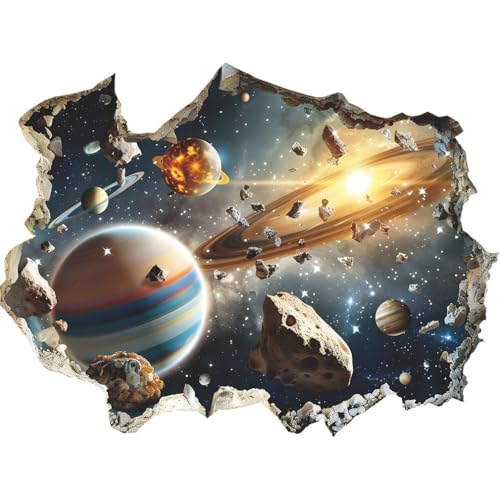 Quanhaigou 3D Galaxy Outer Space Wall Decals Stickers Wall Murals Wallpaper Decor for Home Floor Living Room (Universe Planet) - color: Universe Planet