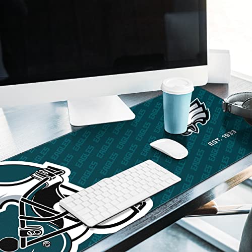 YouTheFan NFL Officially-Licensed Logo Series Desk Pad SMU - Water and Stain Resistant, Heavy-Duty Non-Slip Rubber Backing - fits Under Mouse, Computer and Keyboard - size: One Size, style: Philadelphia Eagles