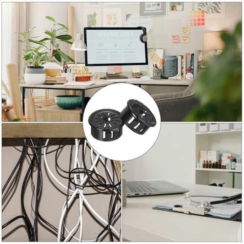 uxcell 30Pcs Cable Grommets, Snap Bushing Grommet for Holes with 0.87"(22mm) Mounting, Round Nylon Snap in Cable Desk Grommet for Cables and Cords Management, Black - size: 22mm
