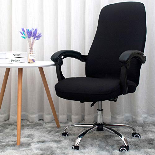 Melaluxe Office Chair Cover - Universal Stretch Desk Chair Cover, Computer Chair Slipcovers (Size: L) - Black - color: Black, size: Large Chair Cover