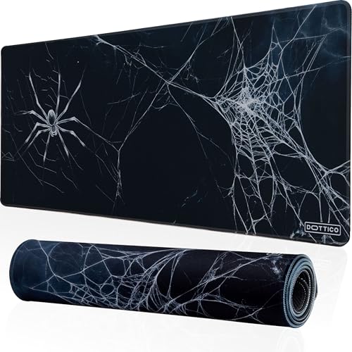 XL (31.5×11.8 in) Spider Web Mouse Pad for Desk - Large Desk Mat for Keyboard and Mouse - PC Horror Gaming Mousepad with Non-Slip Water-Resistant Rubber Base, Stitched Edges (80x30 cm) - color: Spider Web, size: 31.5L x 11.8W inches