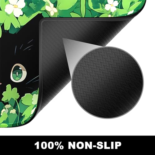 Large BOSOBO Gaming Mouse Mat, XXL, 31.5 x 11.8 Inches, Anime Grass Cat - color: Anime Grass Cat, size: XL - 31.5 x 11.8 Inches