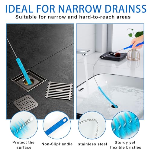 Dryer Vent Cleaner Kit，Refrigerator Coil Cleaning Brush，Includes Dryer Vent Brush, lint Brush for Dryer, Drain Cleaning Brush, and Appliance Brush Set for All Your Home Cleaning Needs