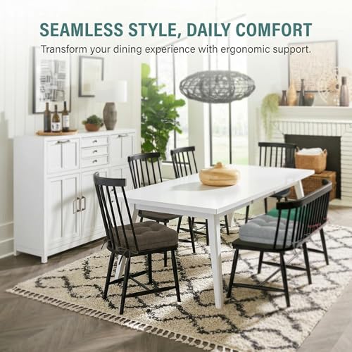 baibu Dining Chair Cushions, Memory Foam Kitchen Chair Cushions, Dual-Layer Patented Design Seat Pads with Ties, 16.5 x 16.5 x 3.5in, Brown, 1PC - color: Brown, size: 1 Count (Pack of 1)