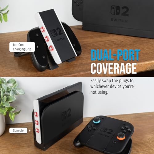 JoyCon Magnetic Dust Cover Compatible With Nintendo Switch 2 – Protective Port Covers, Dust Guard (Set of 2) (Mushroom) - color: Mushroom