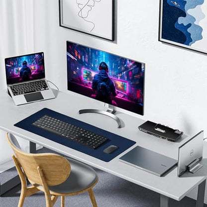 ALOANES Waterproof Mouse Pad with Durable Stitched Edge, Gaming Keyboard, Non-Slip Rubber Base Mouse Mat, Desk pad for Gamer, Office& Home, Dark Blue Mousepad Large(27.6"x11.8"x0.12") - color: 00- Dark Blue, size: Large(27.6" x11.8")
