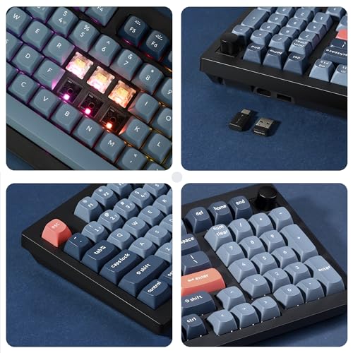 Keychron V5 Max Custom Wireless Mechanical Gaming Keyboard with Number Pad, 96% Layout QMK/VIA 2.4 GHz/Bluetooth 5.1/Wired, RGB Backlit Hot-Swappable Gateron Banana Switch for Mac Windows Linux - color: Gateron Jupiter Banana Switch