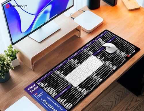 excovip Visual Studio Commands Shortcuts Mouse Pad -80x30x0.2 cm Extended Large Cheat Sheet Mousepad PC Office Spreadsheet Keyboard Mouse Mat Non-Slip Stitched Edge 0364 - color: For Visual Studio