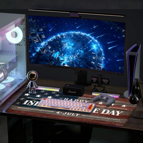 Mouse Pad, Large Anti-Slip with Stitched Edges Desk Mat Desktop Laptop Computer Desk Keyboard Mat,Table Protector Blotter Mat (National Flag, 35.4" x 15.7") - color: National Flag, size: 35.4" x 15.7"