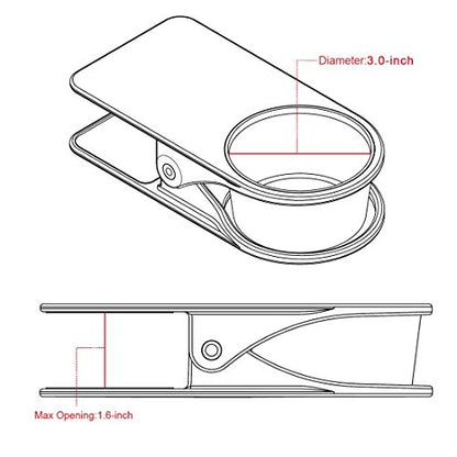 Cup Clip Drink Holder - Green - Snap to Tables, desks, Chairs, Shelves, counters. Keep Your Beverage, Smartphone or Other Small Item Secure and Out of The Way. 2 Pack