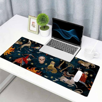 Mouse Pad Gaming, Large Mouse Pads for Desk, Keyboard Mouse Mat Desk Pad, Non-Slip Rubber Base with Stitched Edges Mousepad, 35.4x15.7in Medieval Astrology - color: Medieval Astrology, size: 35.4L x 15.7W inches
