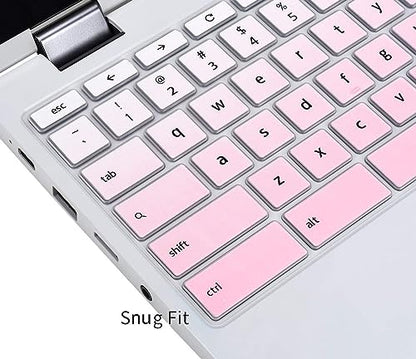 Keyboard Cover Skin for Lenovo Chromebook Flex 3 11"/IdeaPad 3 Chromebook 11.6 / Spin X360 Chromebook/Chromebook Flex 5 5i 13 / Chromebook C330 C340 100e 300e 500e 11.6, Ombre Pink - color: Ombre Pink