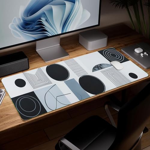 Leather Minimalist Desk Pad, Colorful Art Mouse Pad Large Computer Keyboard Gaming Mousepad Waterproof Desktop Protector & Cover, Decorative PU Leather Laptop Mouse Mat Home Decor 10 x 25.6 inch C96 - color: colorful-26